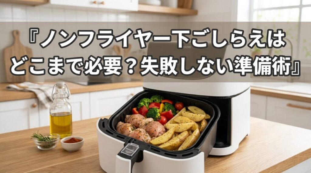 ノンフライヤー下ごしらえはどこまで