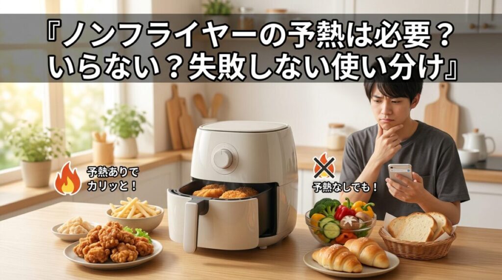 ノンフライヤーの予熱は必要？