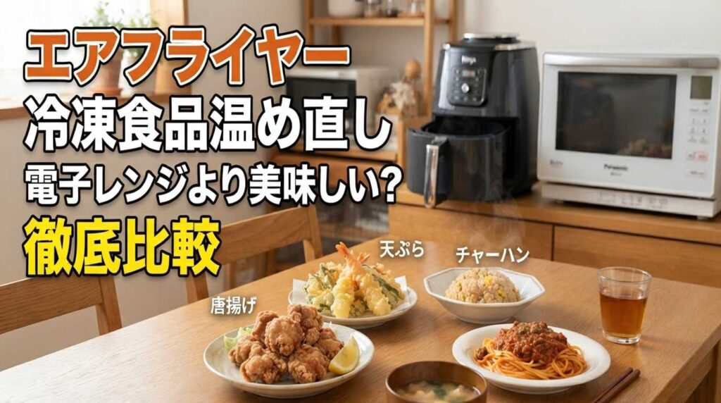 エアフライヤー冷凍食品温め直し電子レンジより美味しい？徹底比較